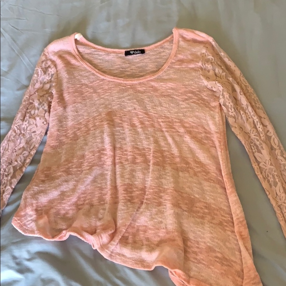 Striped pink asymmetrical sweater